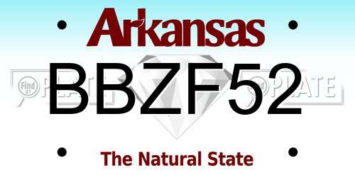 BBZF52 Arkansas License Plate