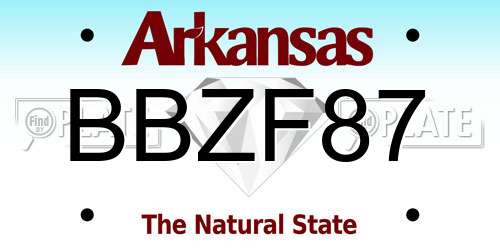 BBZF87 Arkansas License Plate