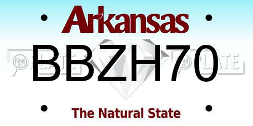 BBZH70 Arkansas License Plate