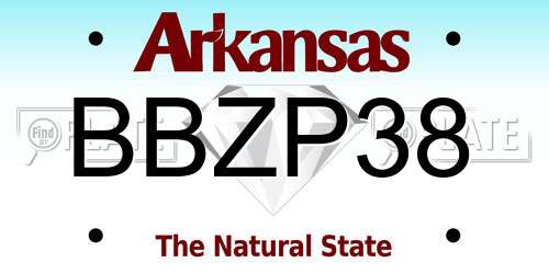 BBZP38 Arkansas License Plate
