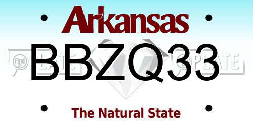 BBZQ33 Arkansas License Plate