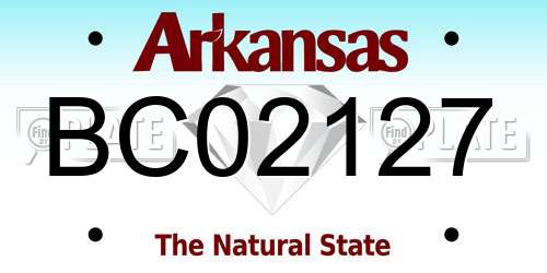 BC02127 Arkansas License Plate