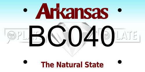 BC040 Arkansas License Plate