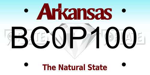 BC0P100 Arkansas License Plate