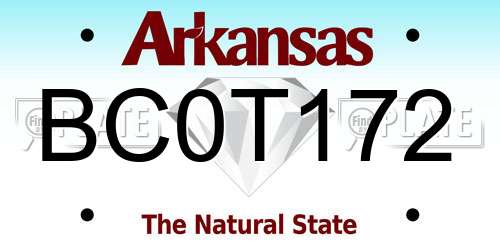 BC0T172 Arkansas License Plate