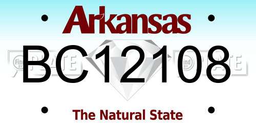 BC12108 Arkansas License Plate