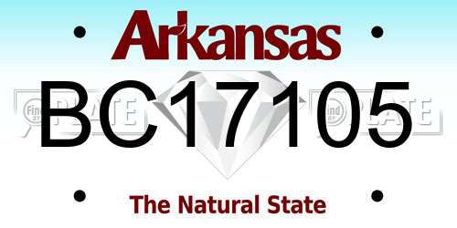 BC17105 Arkansas License Plate