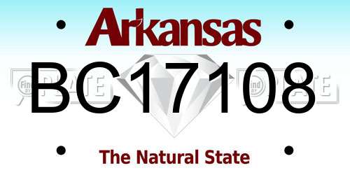 BC17108 Arkansas License Plate