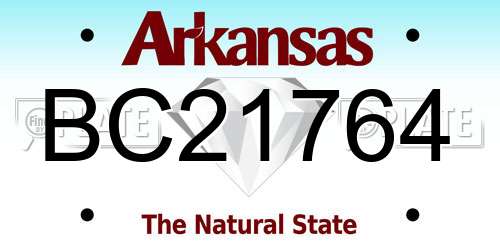 BC21764 Arkansas License Plate