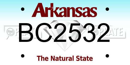 BC2532 Arkansas License Plate