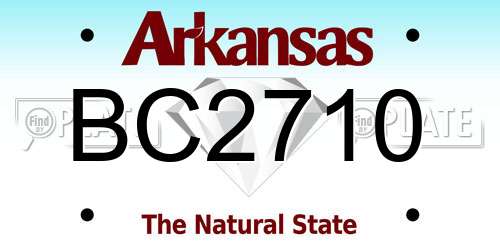 BC2710 Arkansas License Plate