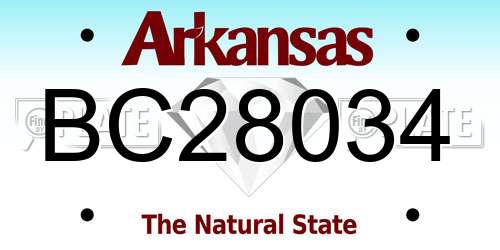 BC28034 Arkansas License Plate