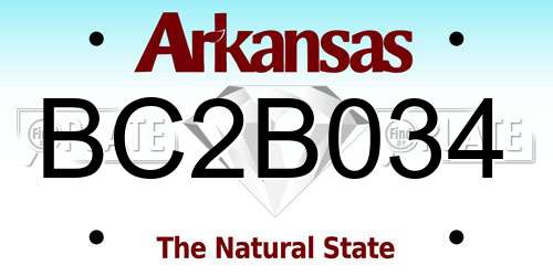 BC2B034 Arkansas License Plate