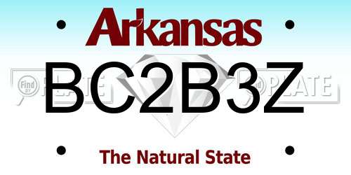 BC2B3Z Arkansas License Plate