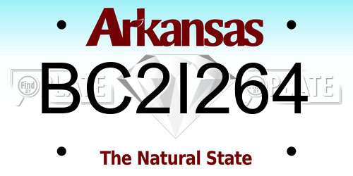 BC2I264 Arkansas License Plate