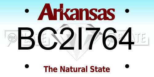 BC2I764 Arkansas License Plate