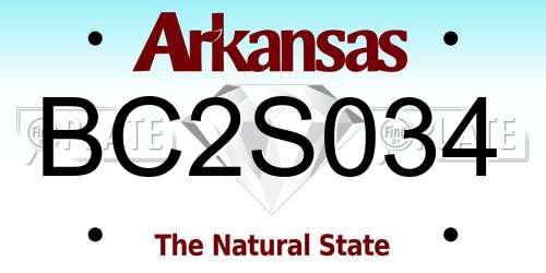 BC2S034 Arkansas License Plate