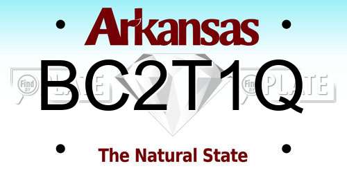 BC2T1Q Arkansas License Plate