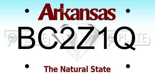 BC2Z1Q Arkansas License Plate