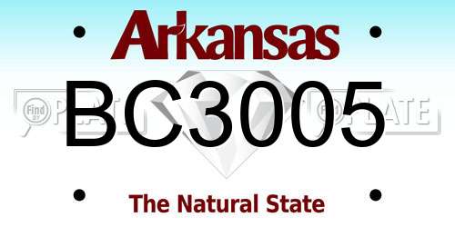 BC3005 Arkansas License Plate