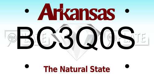 BC3Q0S Arkansas License Plate