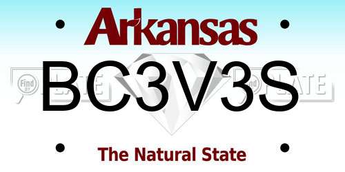 BC3V3S Arkansas License Plate