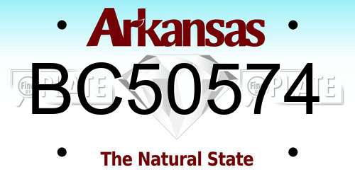 BC50574 Arkansas License Plate
