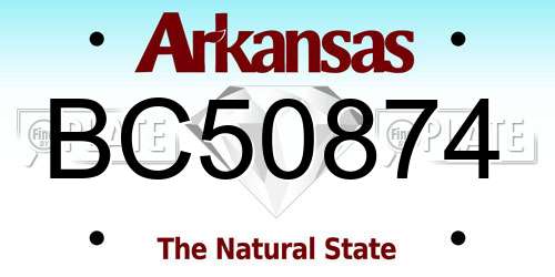BC50874 Arkansas License Plate
