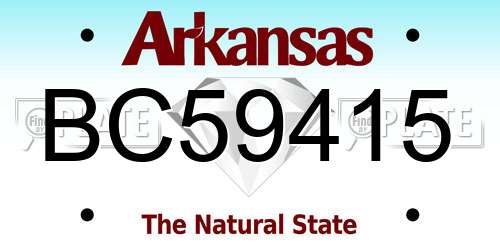 BC59415 Arkansas License Plate