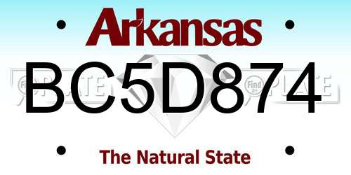 BC5D874 Arkansas License Plate