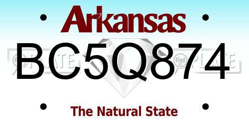 BC5Q874 Arkansas License Plate