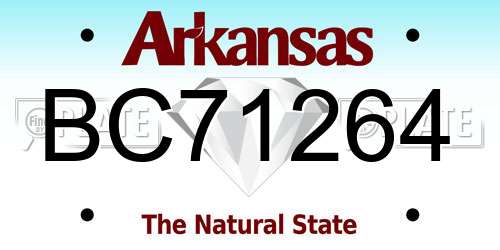 BC71264 Arkansas License Plate