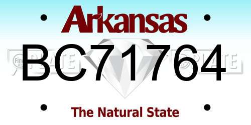 BC71764 Arkansas License Plate