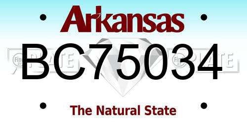 BC75034 Arkansas License Plate