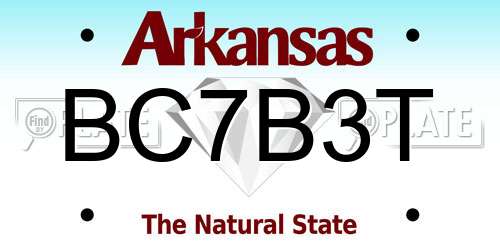 BC7B3T Arkansas License Plate