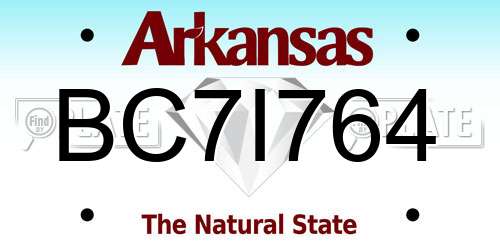 BC7I764 Arkansas License Plate