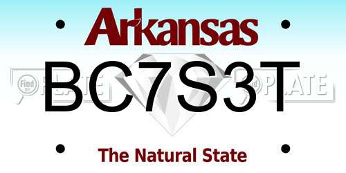 BC7S3T Arkansas License Plate