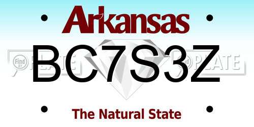 BC7S3Z Arkansas License Plate