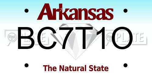 BC7T1O Arkansas License Plate