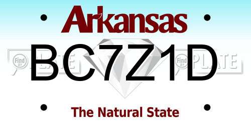 BC7Z1D Arkansas License Plate