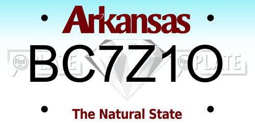 BC7Z1O Arkansas License Plate