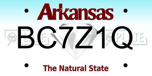 BC7Z1Q Arkansas License Plate