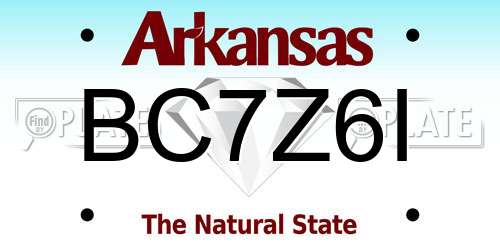 BC7Z6I Arkansas License Plate