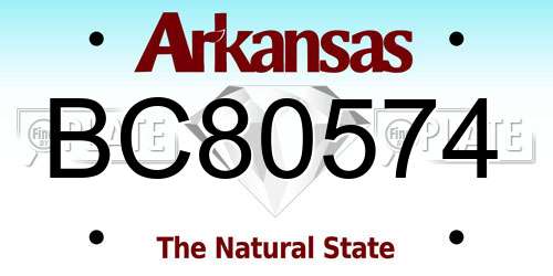 BC80574 Arkansas License Plate