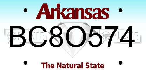 BC8O574 Arkansas License Plate