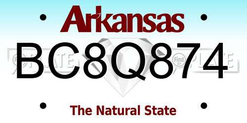 BC8Q874 Arkansas License Plate