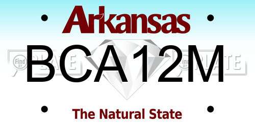 BCA12M Arkansas License Plate