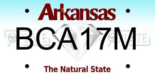 BCA17M Arkansas License Plate