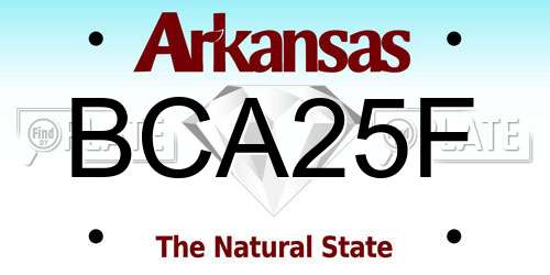 BCA25F Arkansas License Plate