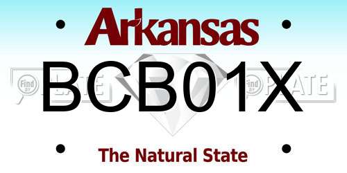BCB01X Arkansas License Plate